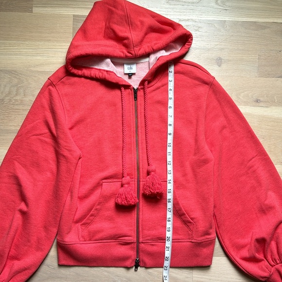 CAbi Tangerine Deluxe Pom Zip Up Balloon Sleeve Hoodie Size XS - Picture 2 of 6